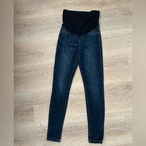 C pink Maternity Dark Blue Skinny Jeans for Women